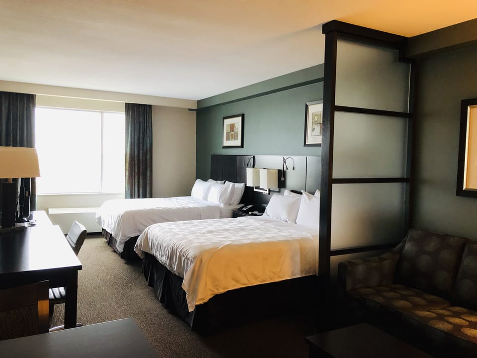 Premium Room, 2 Queen Beds (High Floor) | Desk, blackout drapes, soundproofing, iron/ironing board