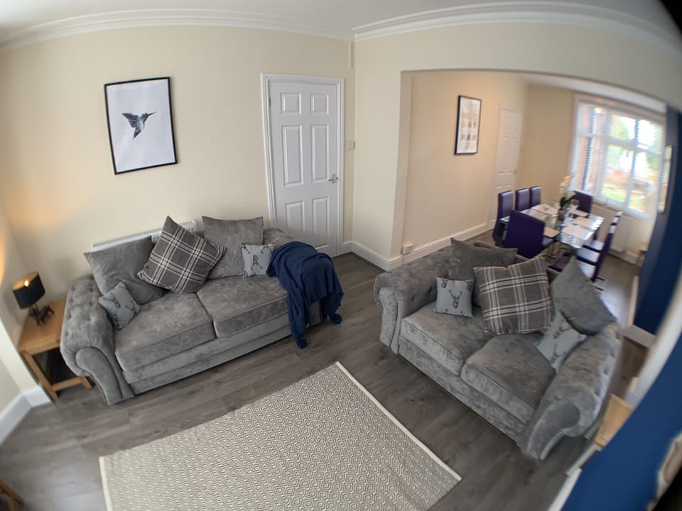 Premier Townhome | Living area | 43-inch flat-screen TV with cable channels, Smart TV, Netflix
