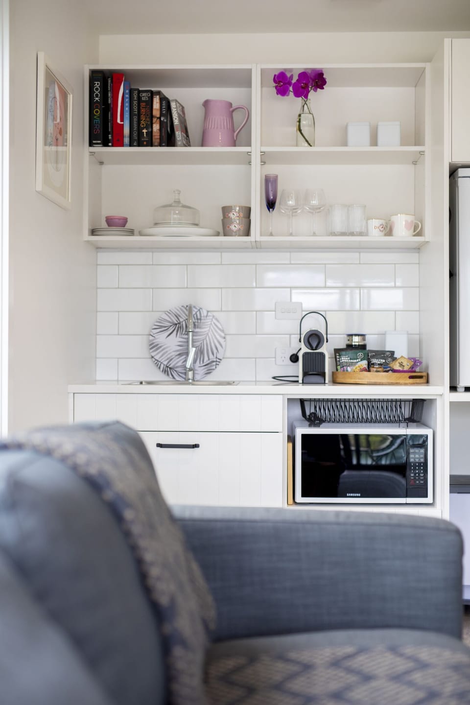 The Heaphy Suite | Private kitchen | Full-size fridge, microwave, espresso maker, coffee/tea maker