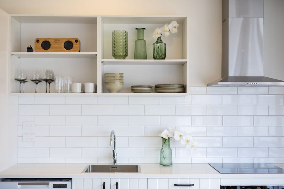 The Tekapo Suite | Private kitchen | Full-size fridge, microwave, espresso maker, coffee/tea maker