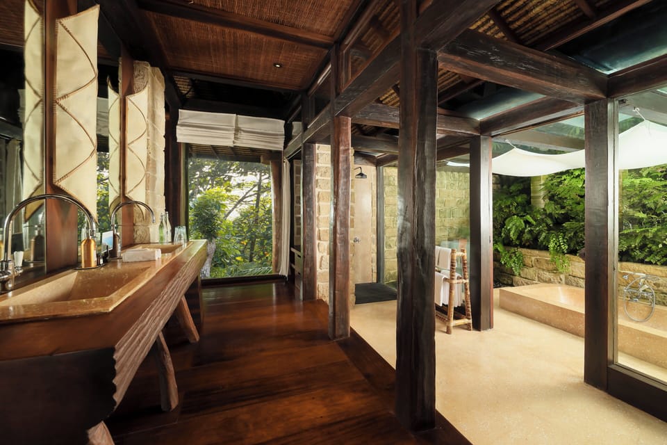 Suite, Terrace | Bathroom | Separate tub and shower, deep soaking tub, rainfall showerhead