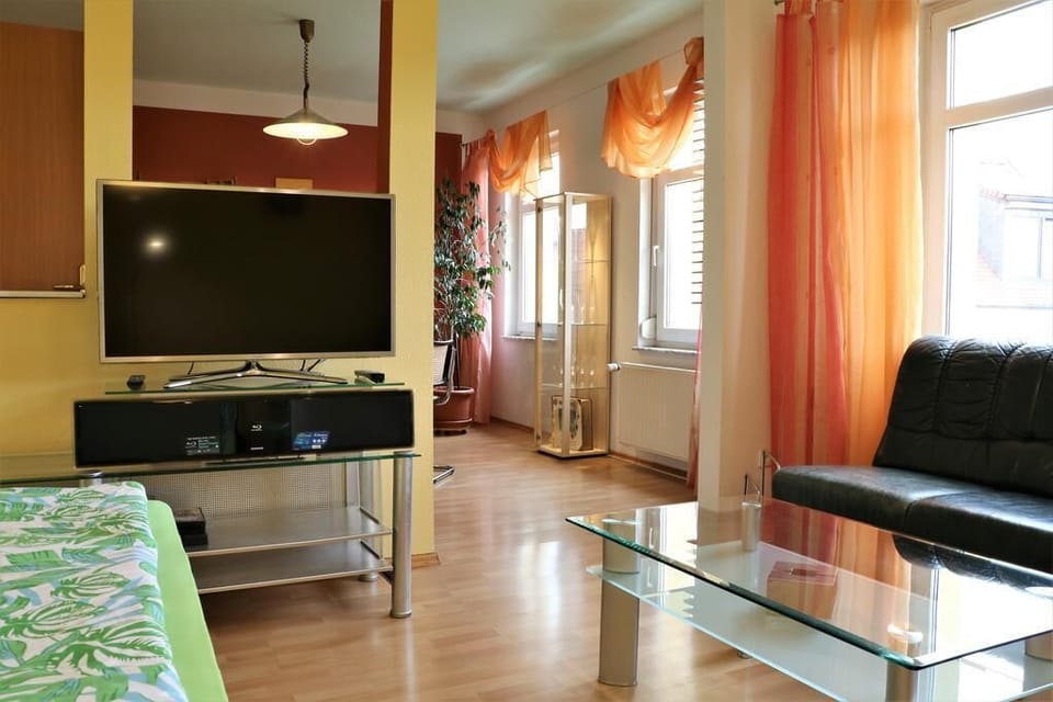 Flat-screen TV, DVD player