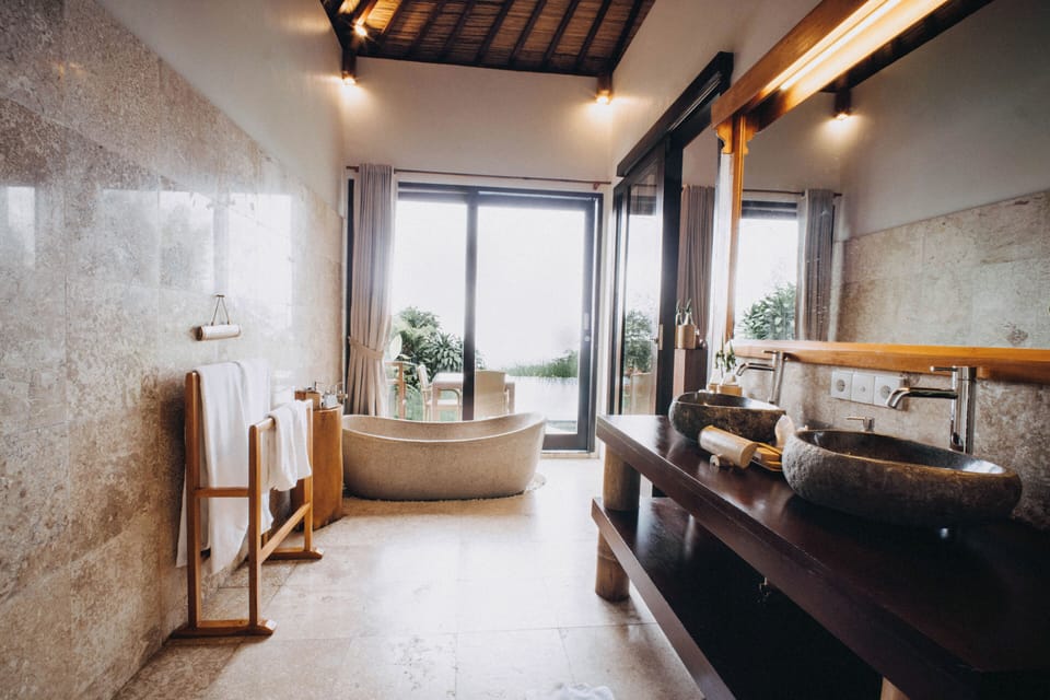 Villa, 1 Bedroom, Private Pool (Perpendicular Pool) | Bathroom | Separate tub and shower, deep soaking tub, rainfall showerhead