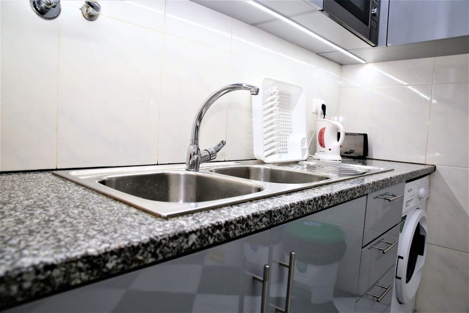 Fridge, microwave, stovetop, toaster