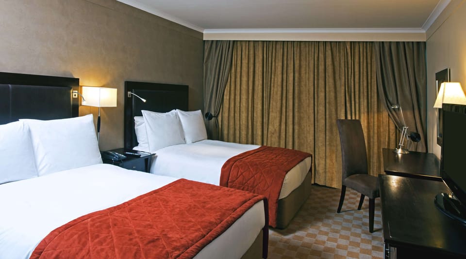 In-room safe, desk, laptop workspace, blackout drapes