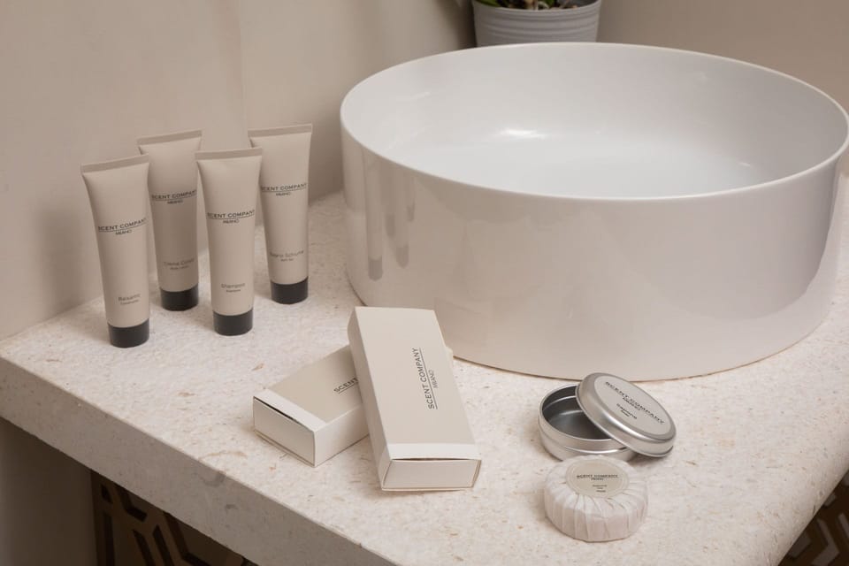 Superior Double Room | Bathroom | Designer toiletries, hair dryer, bathrobes, slippers