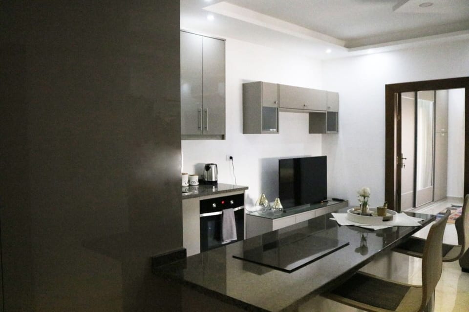 Apartment | Private kitchen | Fridge, microwave, oven, stovetop