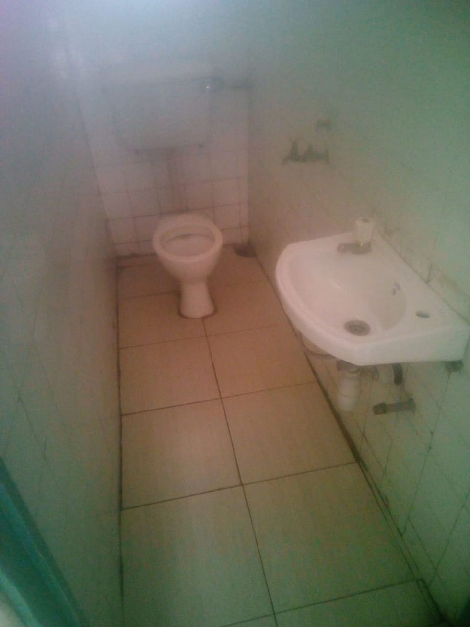 Shower, slippers, towels, soap