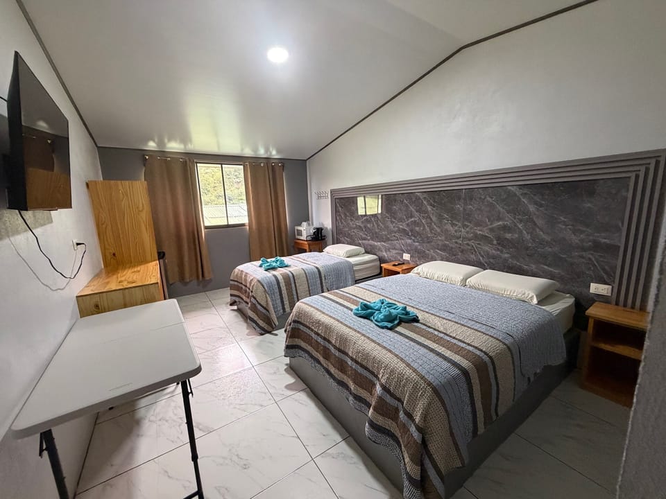 Blackout drapes, WiFi (free), bed sheets