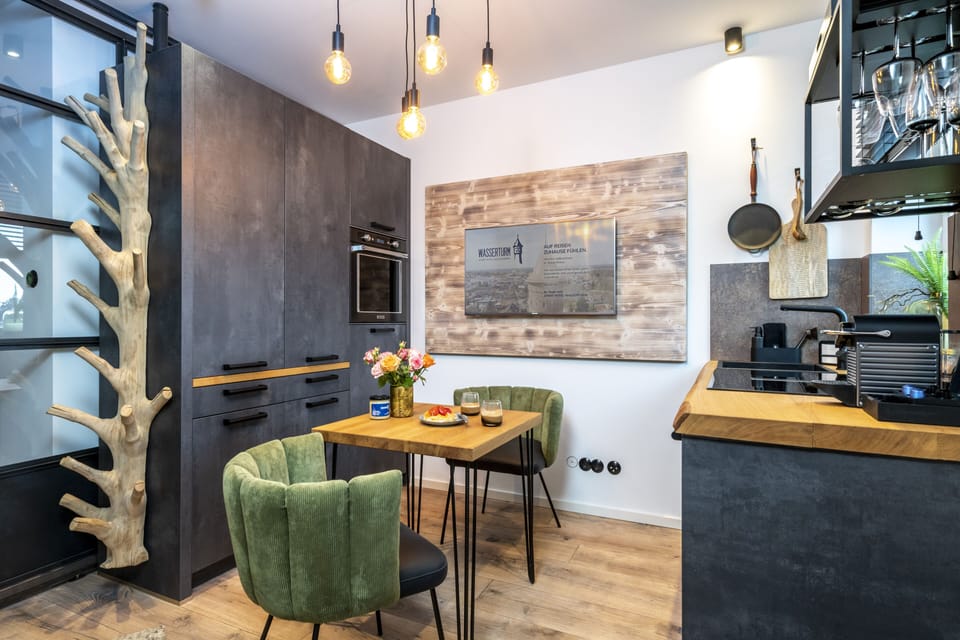 Apartment (Turm-Haus, EG) | Private kitchen | Fridge, stovetop, espresso maker, coffee/tea maker