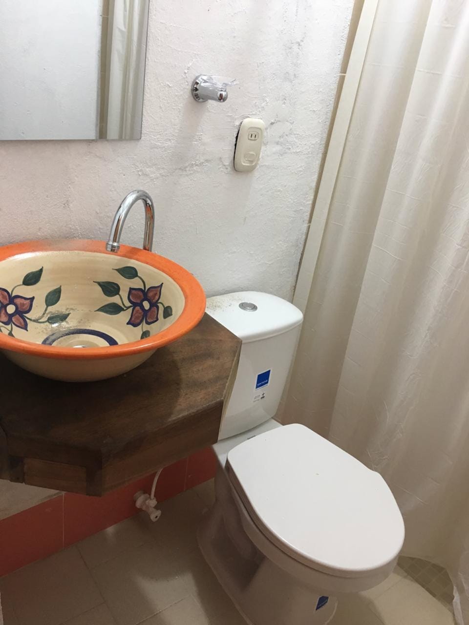 Shower, soap, toilet paper