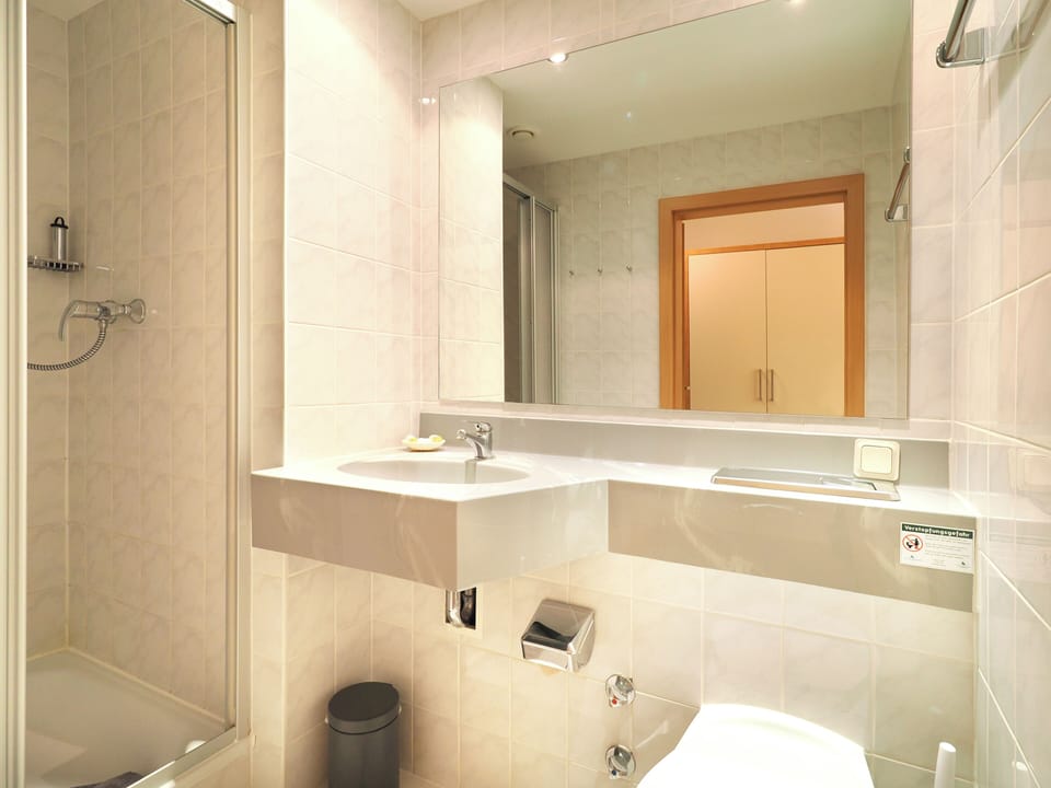 Comfort Double Room | Bathroom | Shower, hair dryer, towels, toilet paper