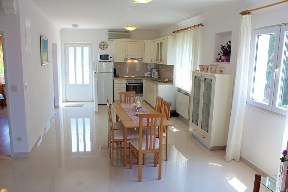 Apartment (Two-Bedroom Apartment with Balcony) | Private kitchen | Fridge, oven, coffee/tea maker, electric kettle