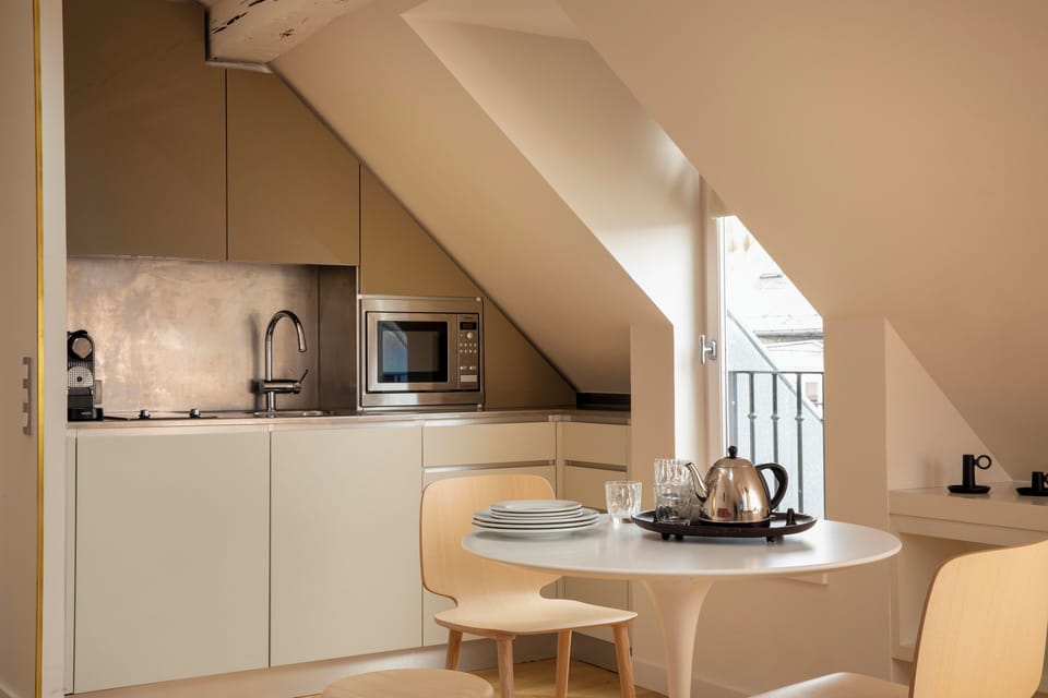 Richer Apartment | Private kitchen | Fridge, microwave, stovetop, espresso maker