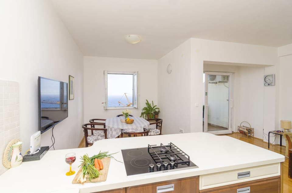 Apartment (Two-Bedroom Apartment with Terrace) | Private kitchen | Fridge, coffee/tea maker, electric kettle, freezer