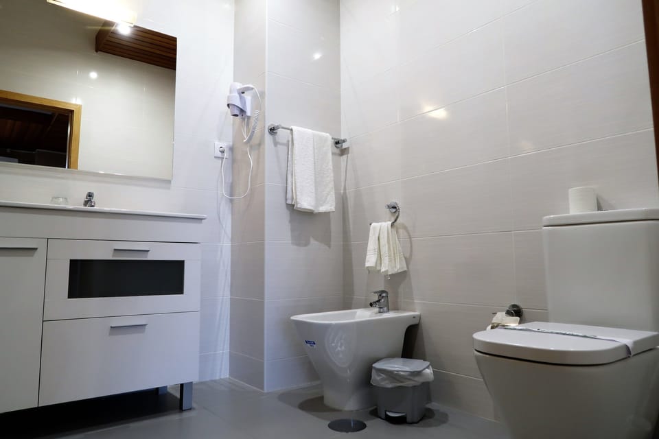 Triple Room | Bathroom | Hair dryer, bathrobes, bidet, towels