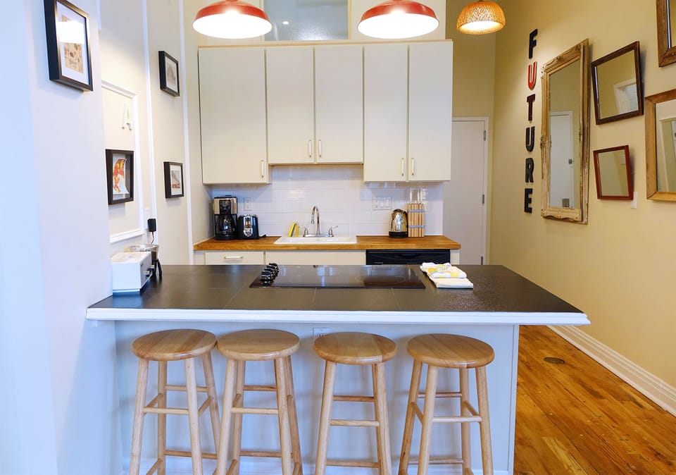 Premium Duplex, 2 Bedrooms | Private kitchen | Coffee/tea maker, electric kettle, toaster, highchair