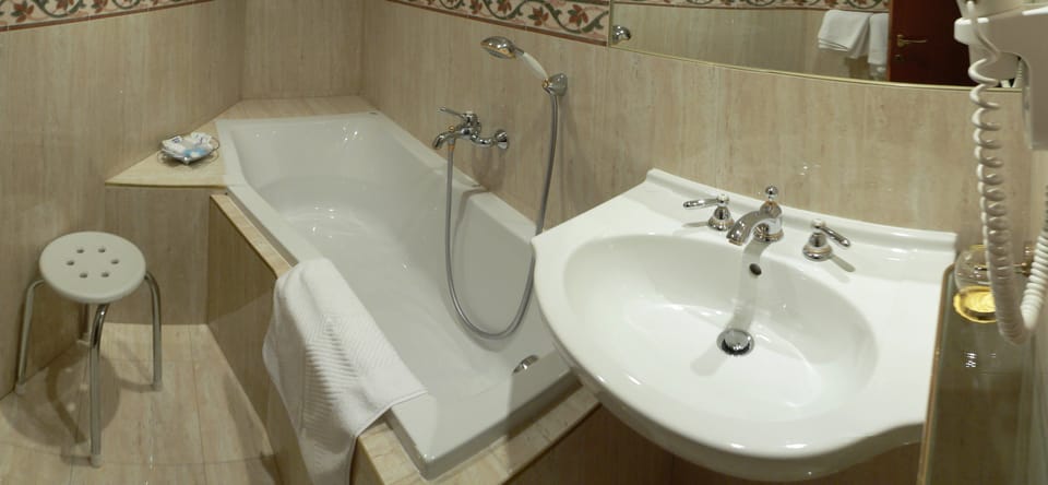 Free toiletries, hair dryer, towels