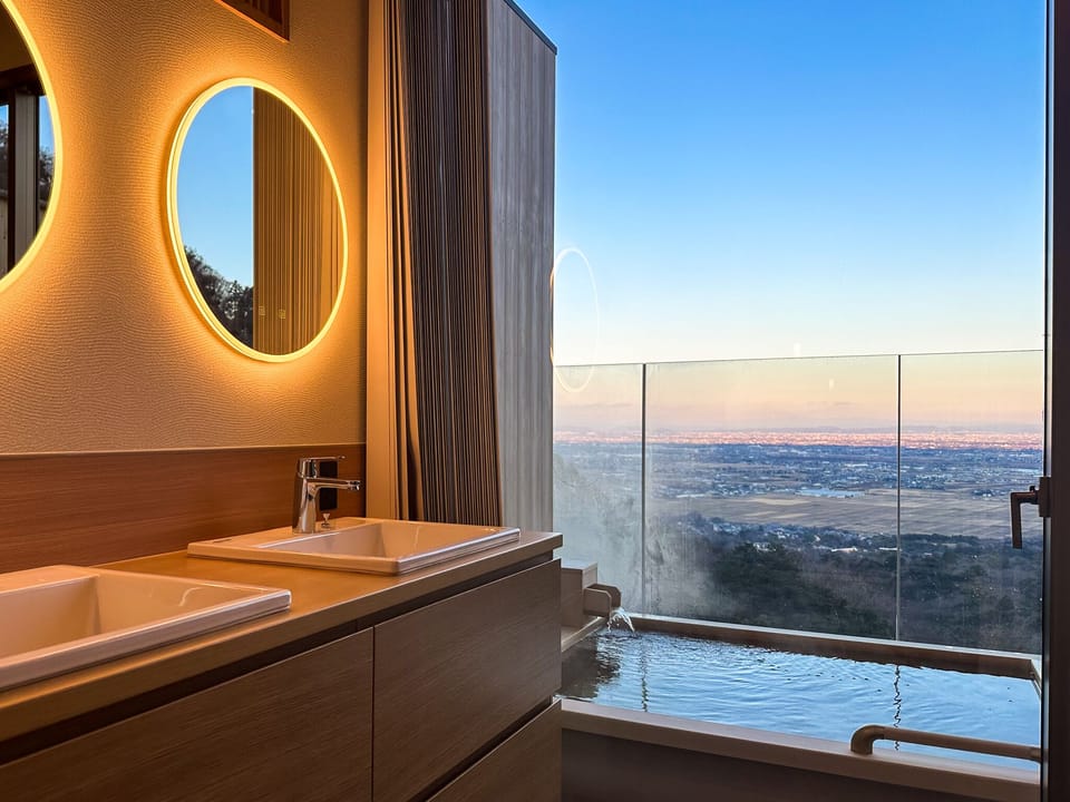 Japanese Western Style Suite Room with Outside Bath | Bathroom | Combined shower/tub, free toiletries, hair dryer, bidet