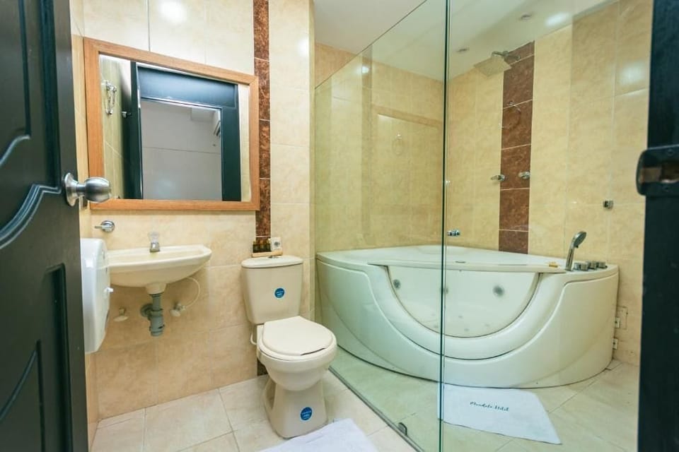 Deluxe Double Room | Bathroom | Shower, rainfall showerhead, free toiletries, towels