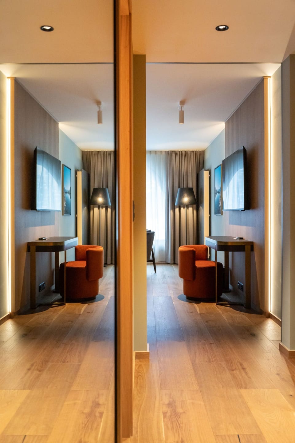 Residence 4 Star - Premium Double Room south or west - High Floor | Living area | 55-inch flat-screen TV with digital channels
