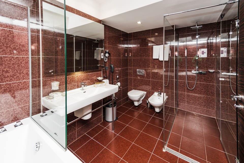 Royal Penthouse, City View | Bathroom | Free toiletries, hair dryer, bathrobes, slippers