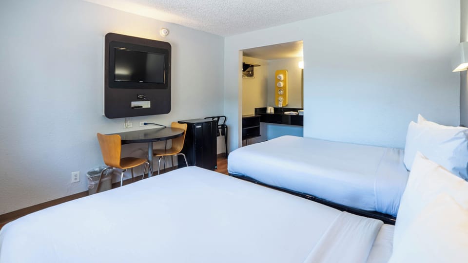Standard Room, 2 Double Beds, Non Smoking, Refrigerator | Blackout drapes, iron/ironing board, free WiFi, bed sheets