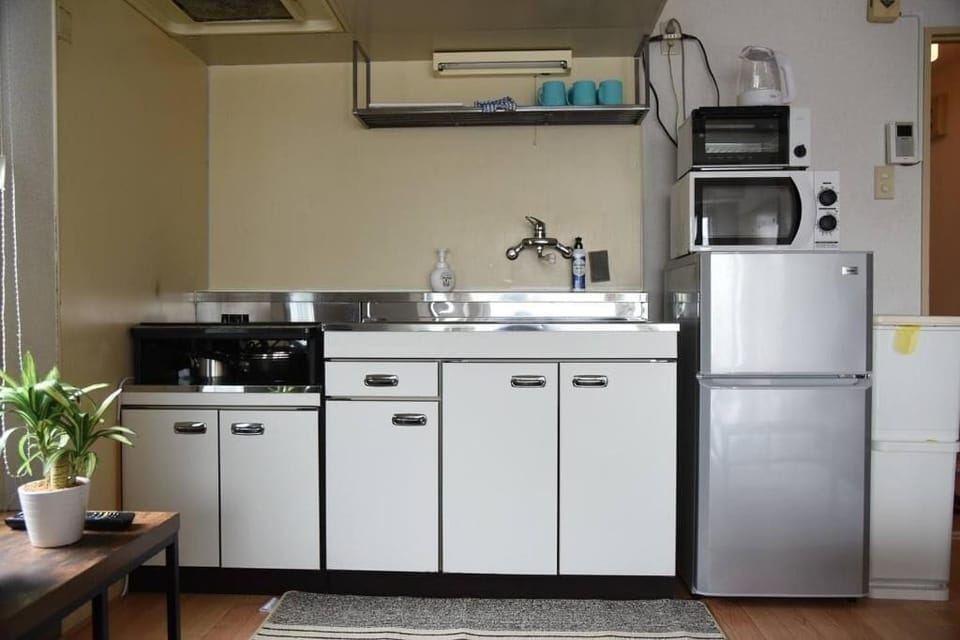 Apartment | Private kitchenette | Fridge, microwave, stovetop, cookware/dishes/utensils