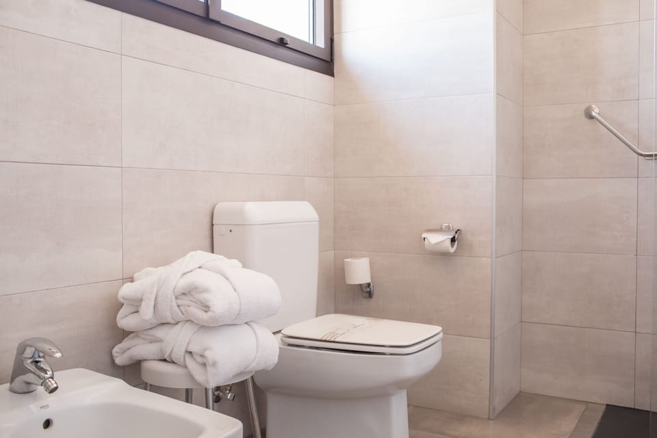 Twin Room | Bathroom | Rainfall showerhead, free toiletries, hair dryer, bidet