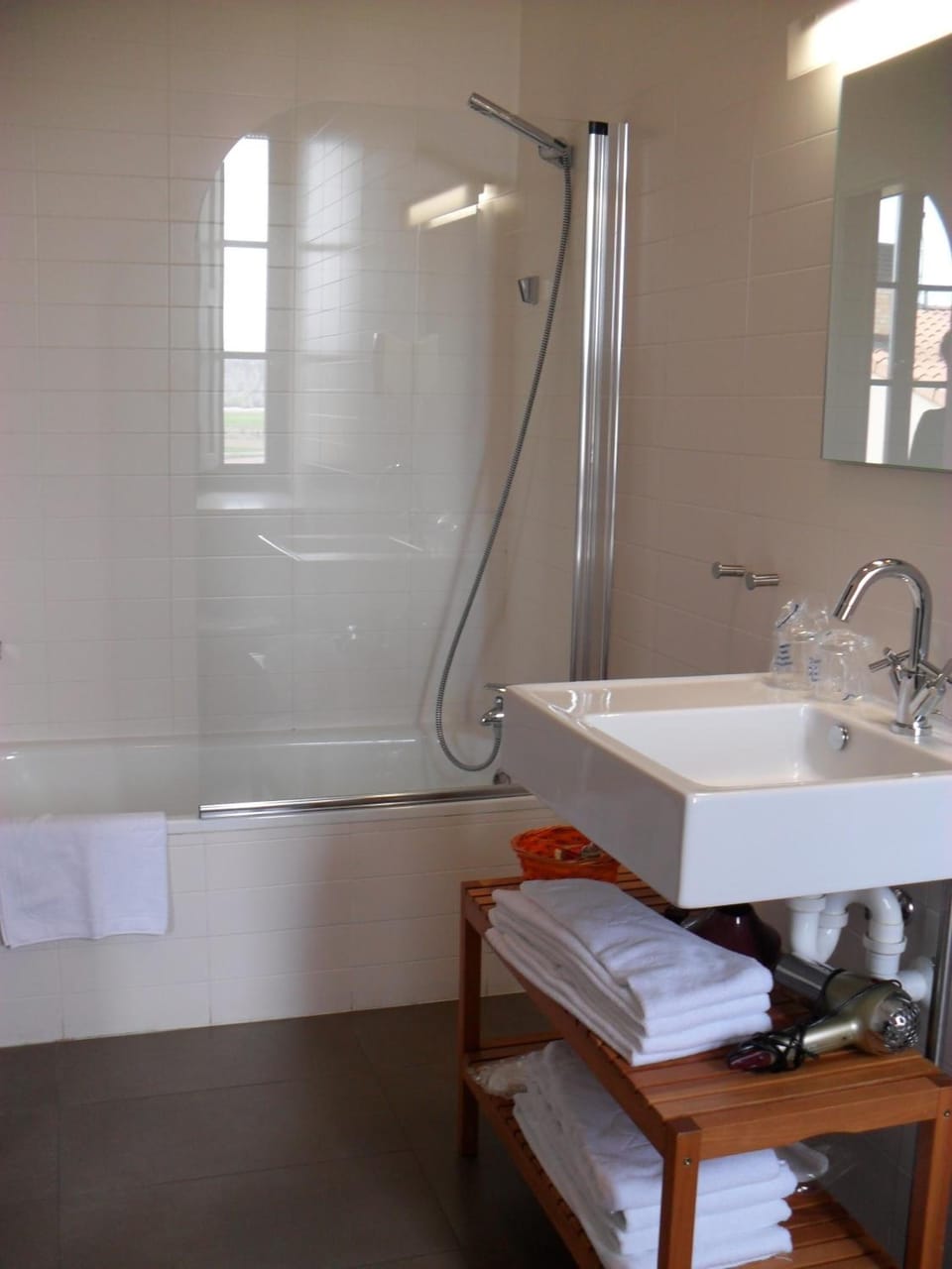 Free toiletries, hair dryer, towels