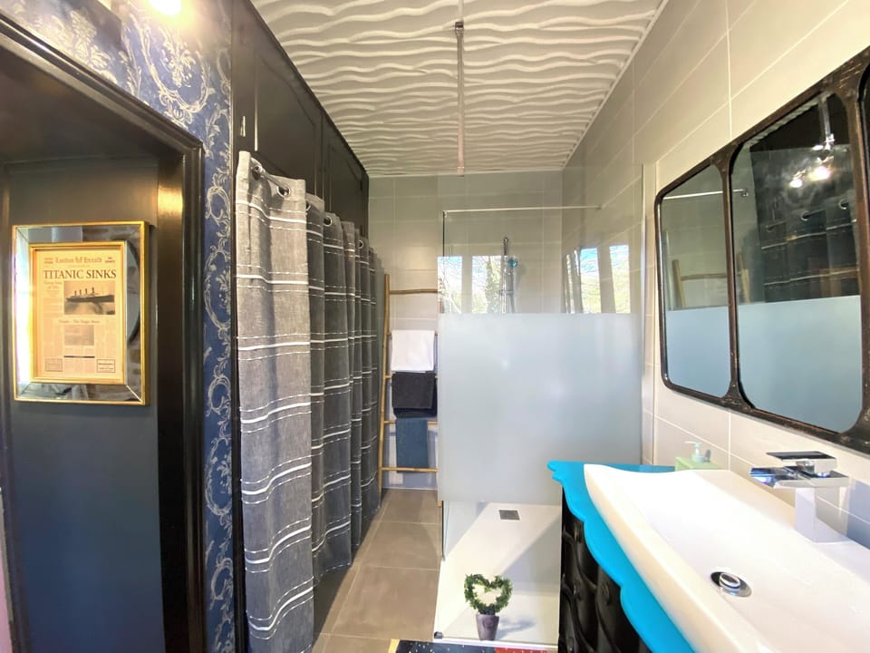 Romantic Room | Bathroom | Shower, rainfall showerhead, free toiletries, hair dryer