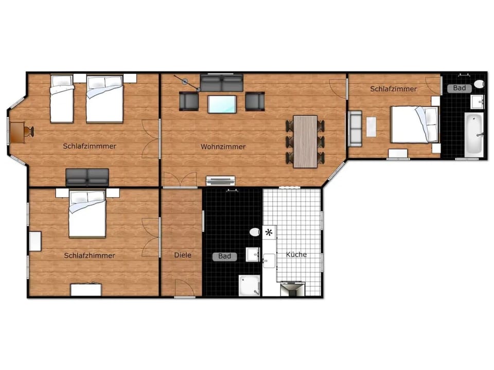 Apartment, 3 Bedrooms, City View | Floor plan