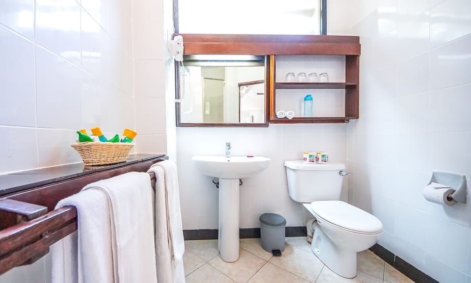Free toiletries, hair dryer, towels, soap