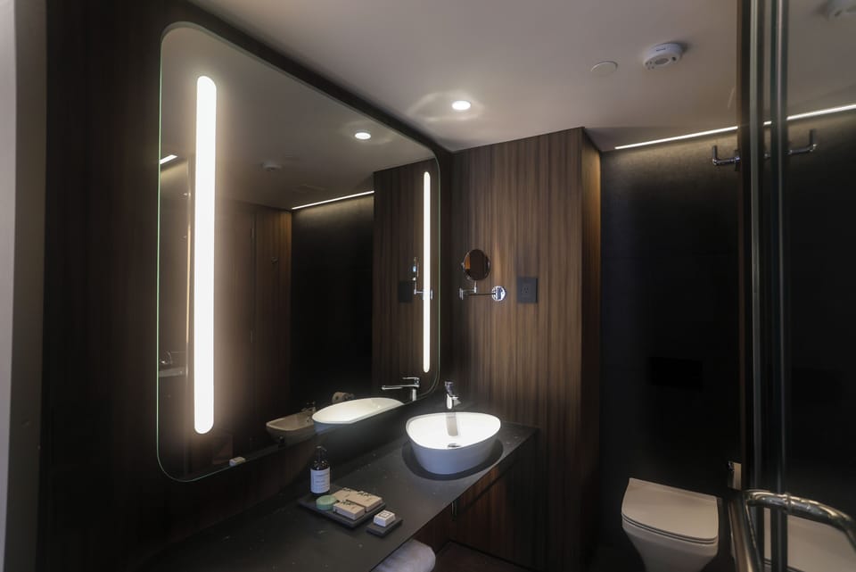 Deluxe Double Room | Bathroom | Shower, rainfall showerhead, designer toiletries, hair dryer