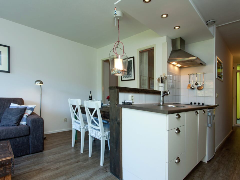 Apartment | Private kitchen | Fridge, microwave, coffee/tea maker, highchair
