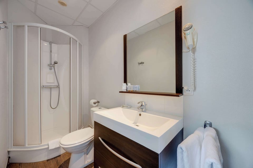 Free toiletries, hair dryer, towels