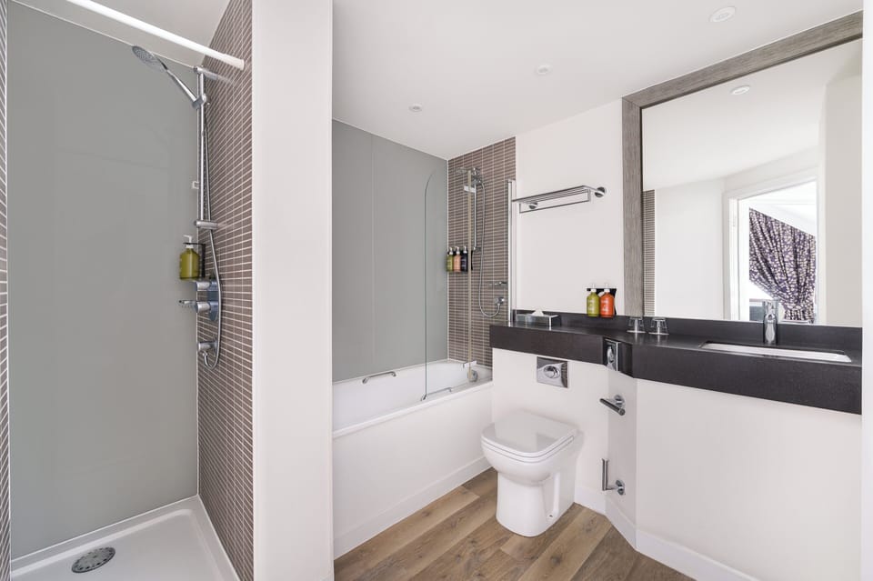 Free toiletries, hair dryer, towels, soap