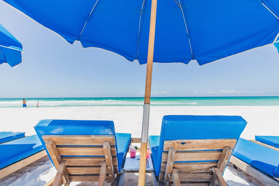 On the beach, white sand, surfing