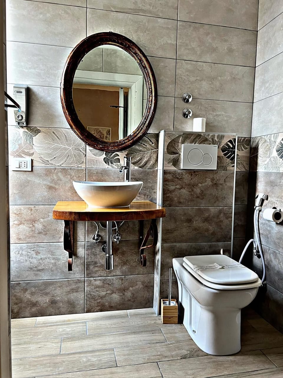 Hair dryer, bidet, towels, soap