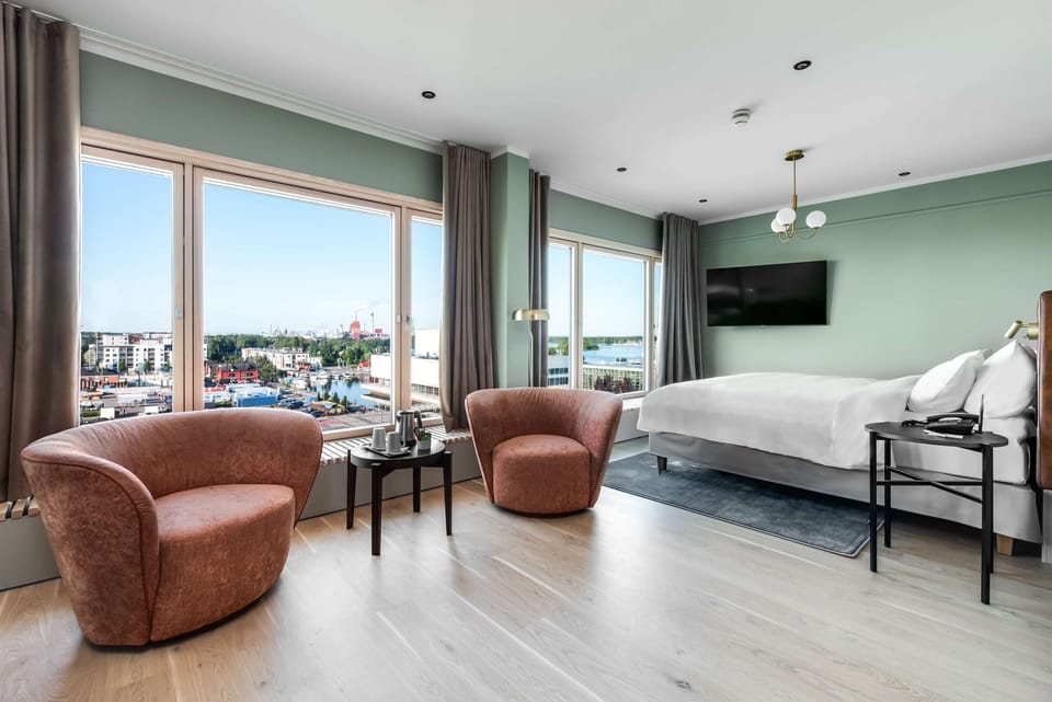 Premium bedding, down comforters, memory foam beds, minibar