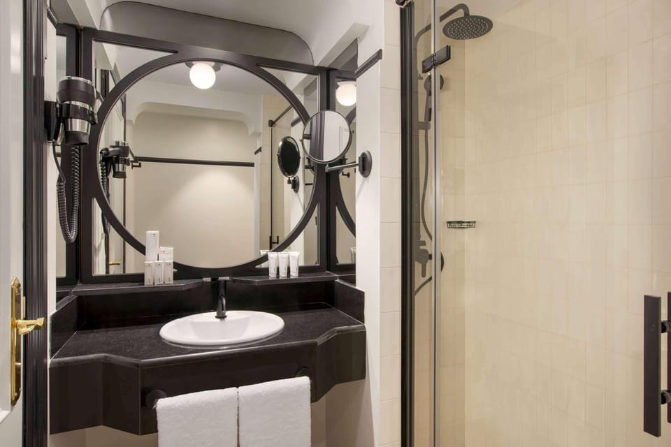 Free toiletries, hair dryer, towels