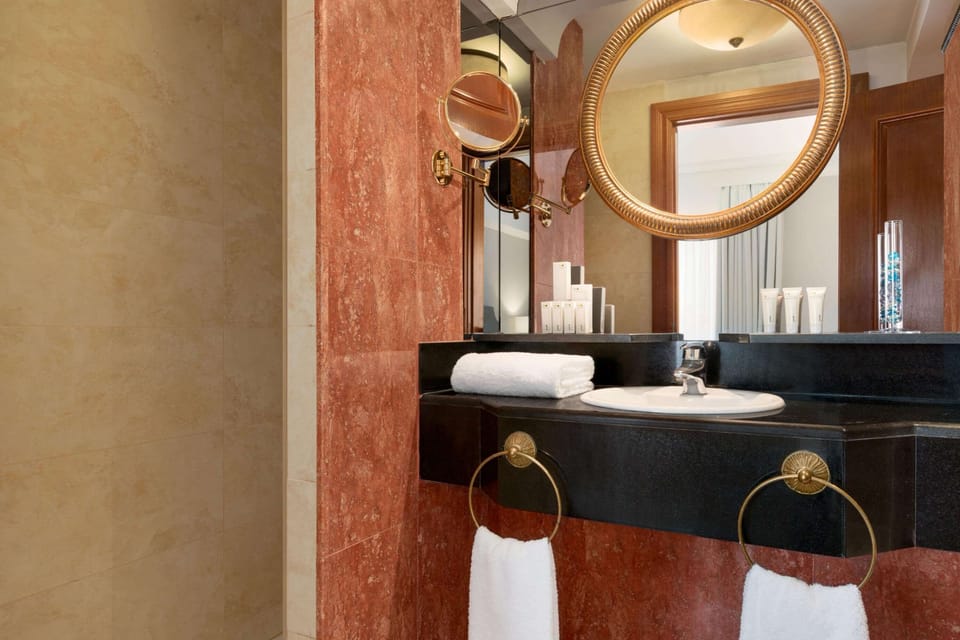 Free toiletries, hair dryer, towels