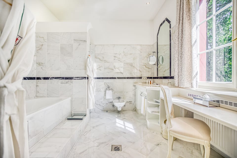 Double Room (Torhaus) | Bathroom | Separate tub and shower, designer toiletries, hair dryer, bathrobes