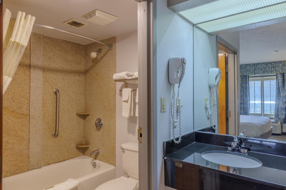 Free toiletries, hair dryer, towels