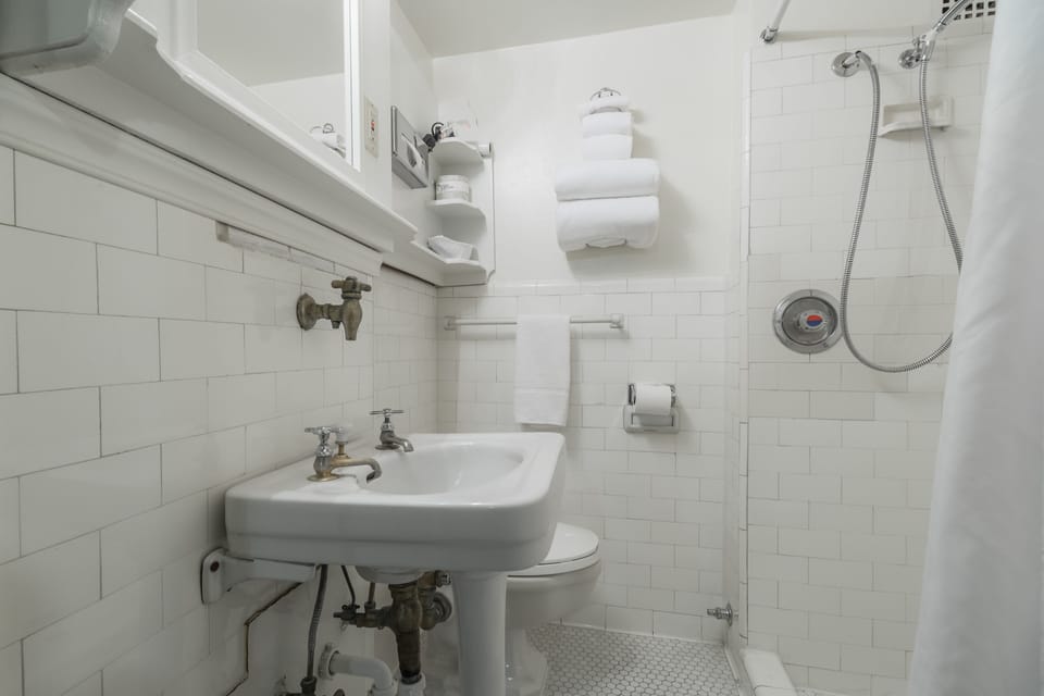 Standard Room, 1 Queen Bed | Bathroom | Shower, free toiletries, hair dryer, towels