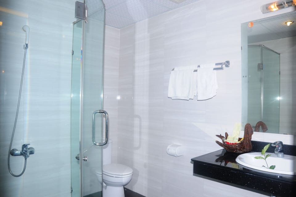 Free toiletries, hair dryer, slippers, bidet