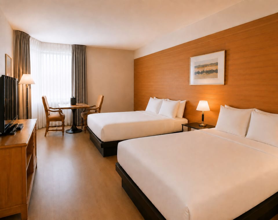 Classic Room, 2 Queen Beds | Desk, laptop workspace, blackout drapes, soundproofing
