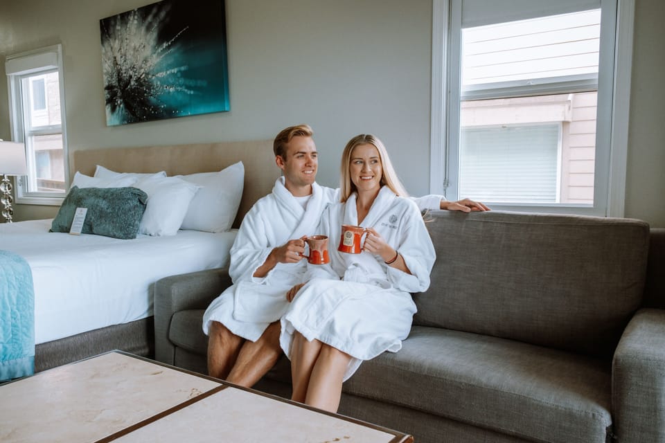 Suite, Ocean front King with Sofa Bed & Kitchen | Living area | Flat-screen TV, fireplace, DVD player