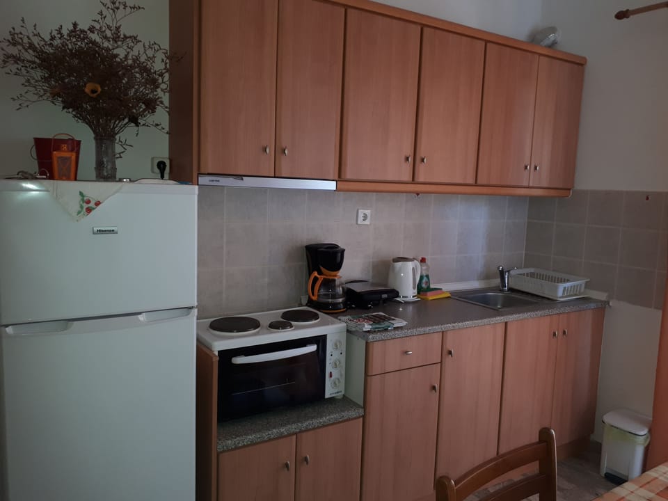 Apartment, 1 Bedroom, Balcony | Private kitchenette | Full-size fridge, oven, stovetop, coffee/tea maker
