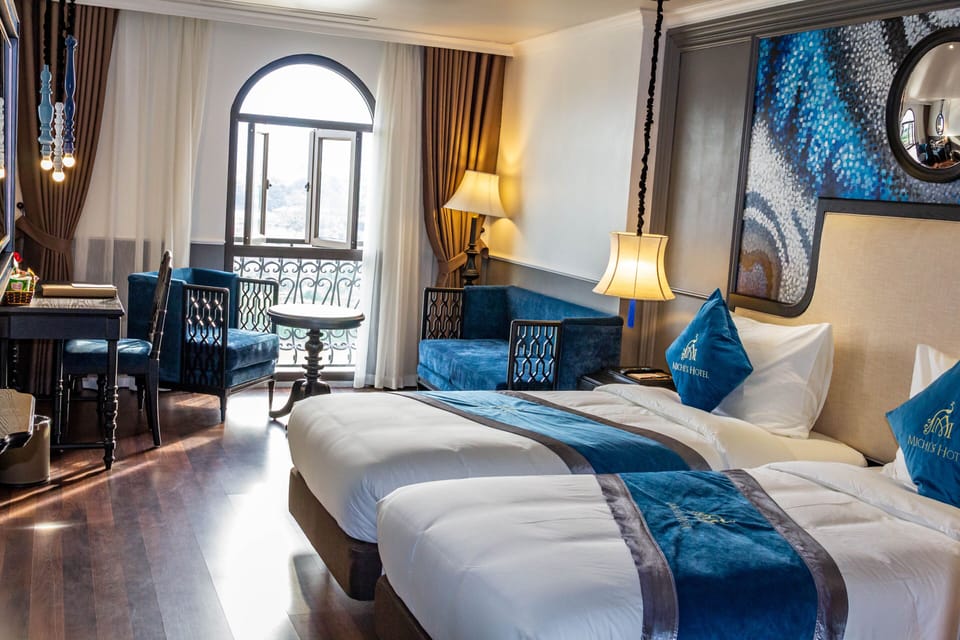 Premium bedding, down comforters, memory foam beds, minibar